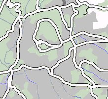 A map showing a road network.