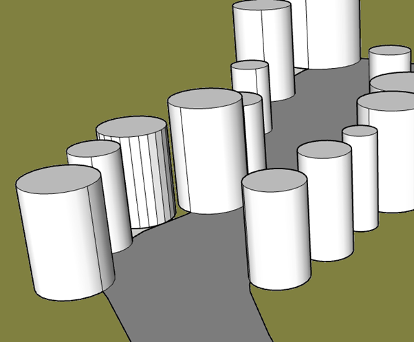 A simplified approximation of a tree from a circle and height
